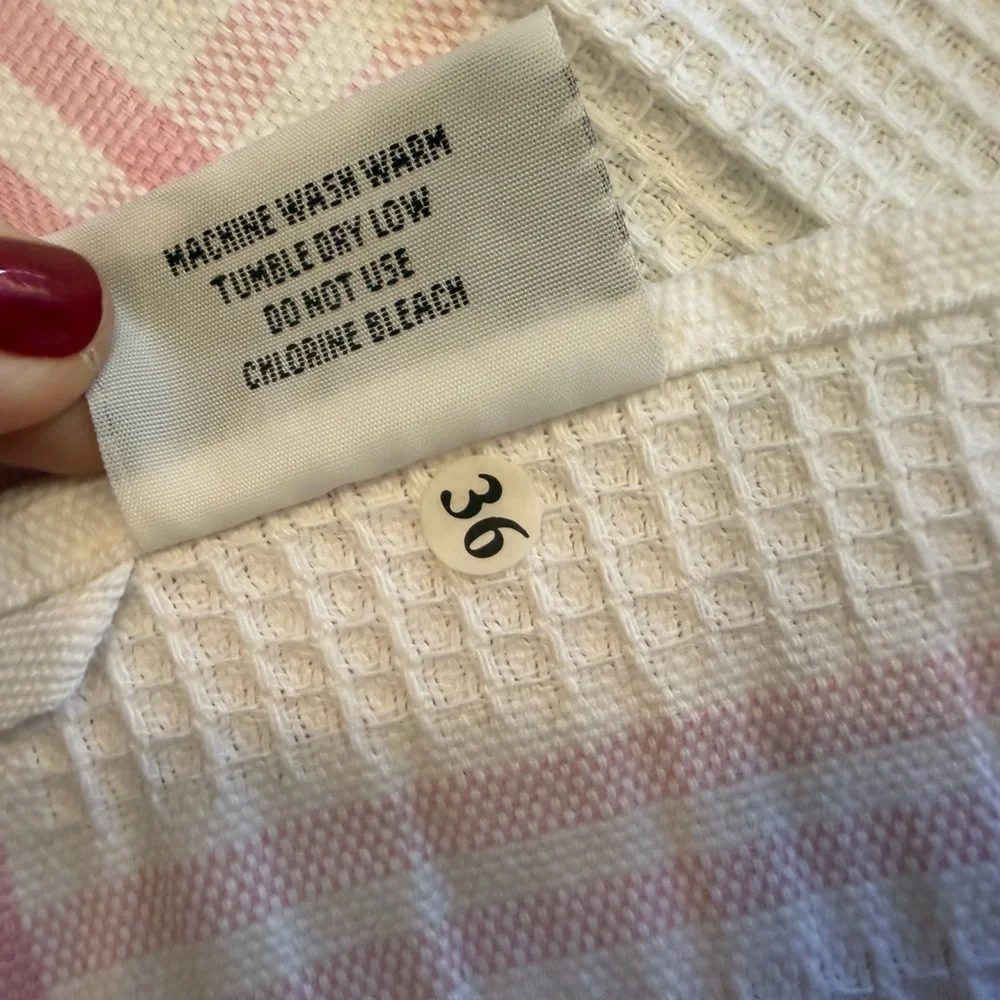 Le Jacquard Francais & Williams Sonoma Tea Towels Kitchen Pink & White